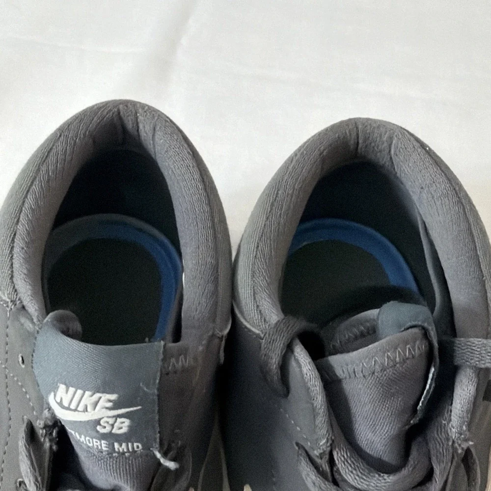 Nike Shoes Mens 12‎ SB Portmore II Solar Mid Sneakers Gray Lace Up 923198-010